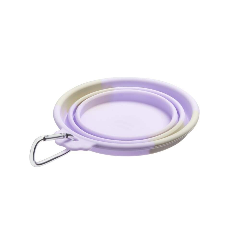 Little&Bigger Voyage collapsible silicone travel bowl lilac-beige