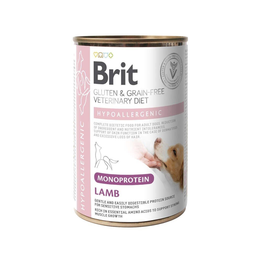 Brit Veterinary Diet for dogs Hypoallergenic Monoprotein Lamb Can 400g