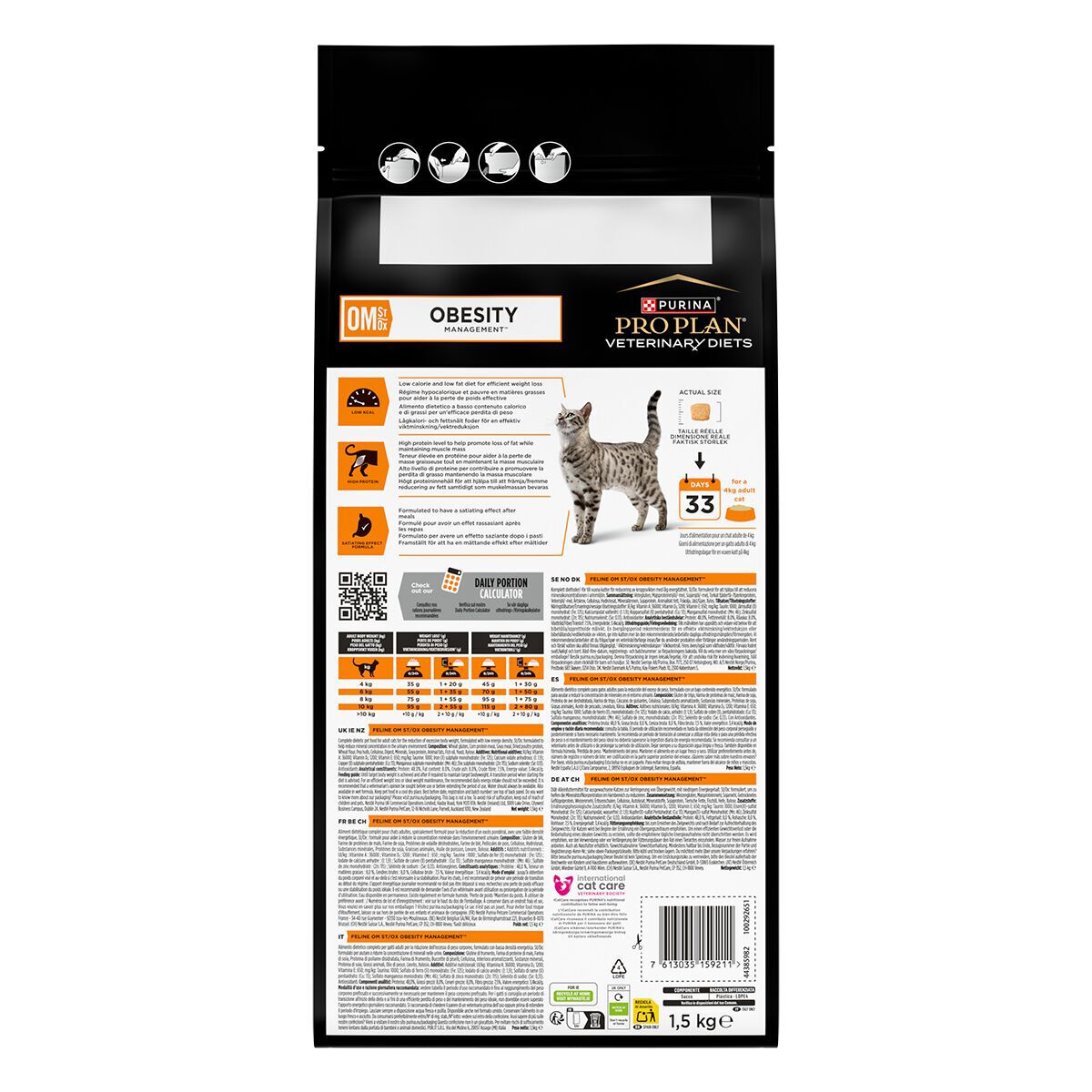 Purina Pro Plan Veterinary Diets Feline Adult OM ST/OX Obesity Management 1,5kg