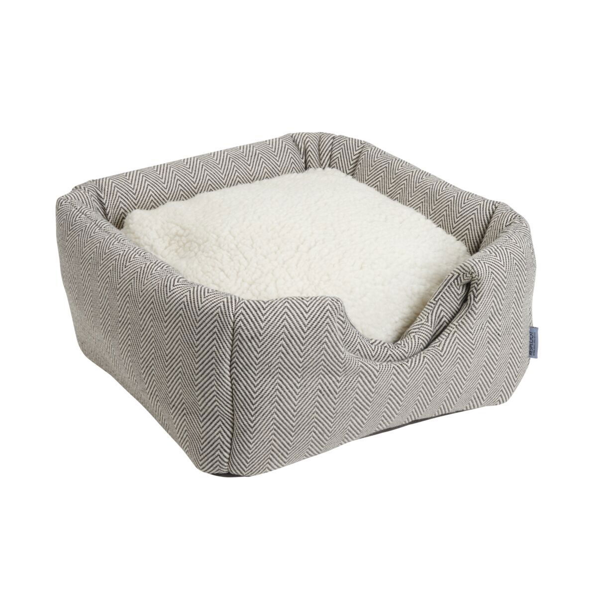 Resploot Collapsible cat cave/bed grey/white with sherpa cushion