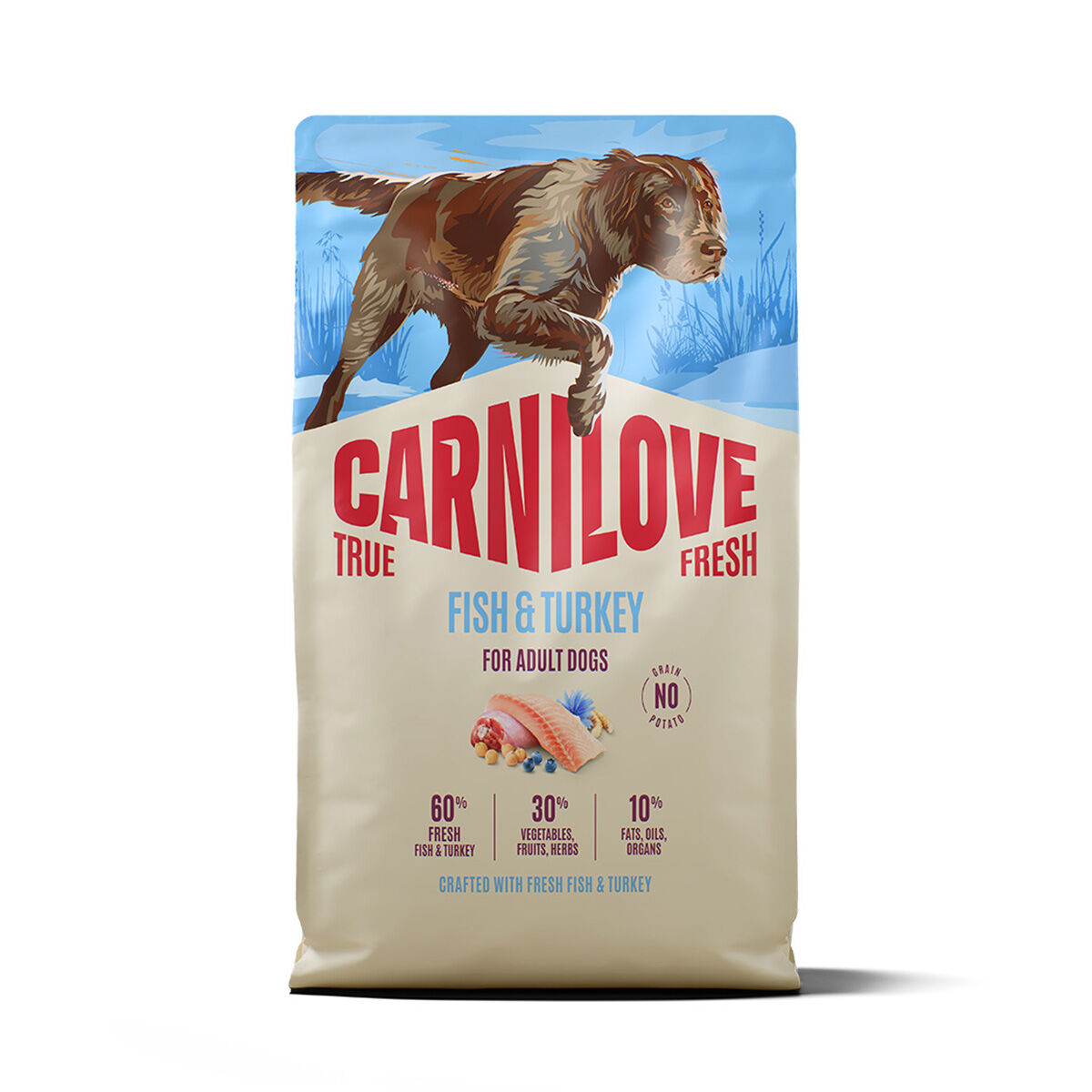 CARNILOVE TRUE FRESH dog dry fish & turkey for adult all breeds