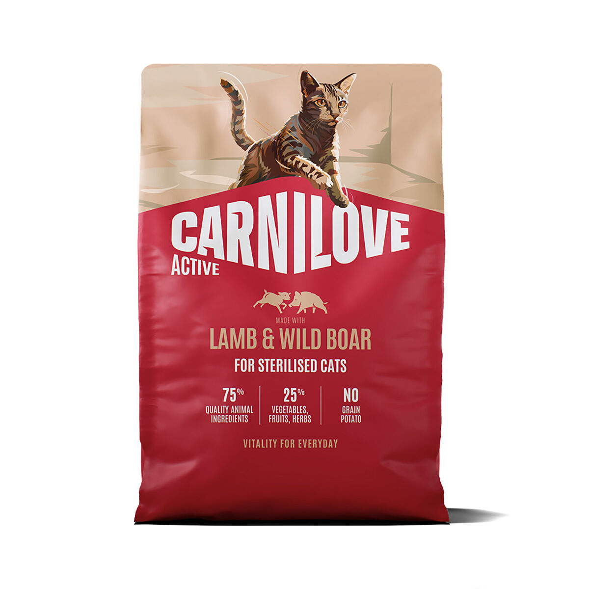 CARNILOVE ACTIVE cat dry made with lamb & wild boar for sterilised adult all breeds