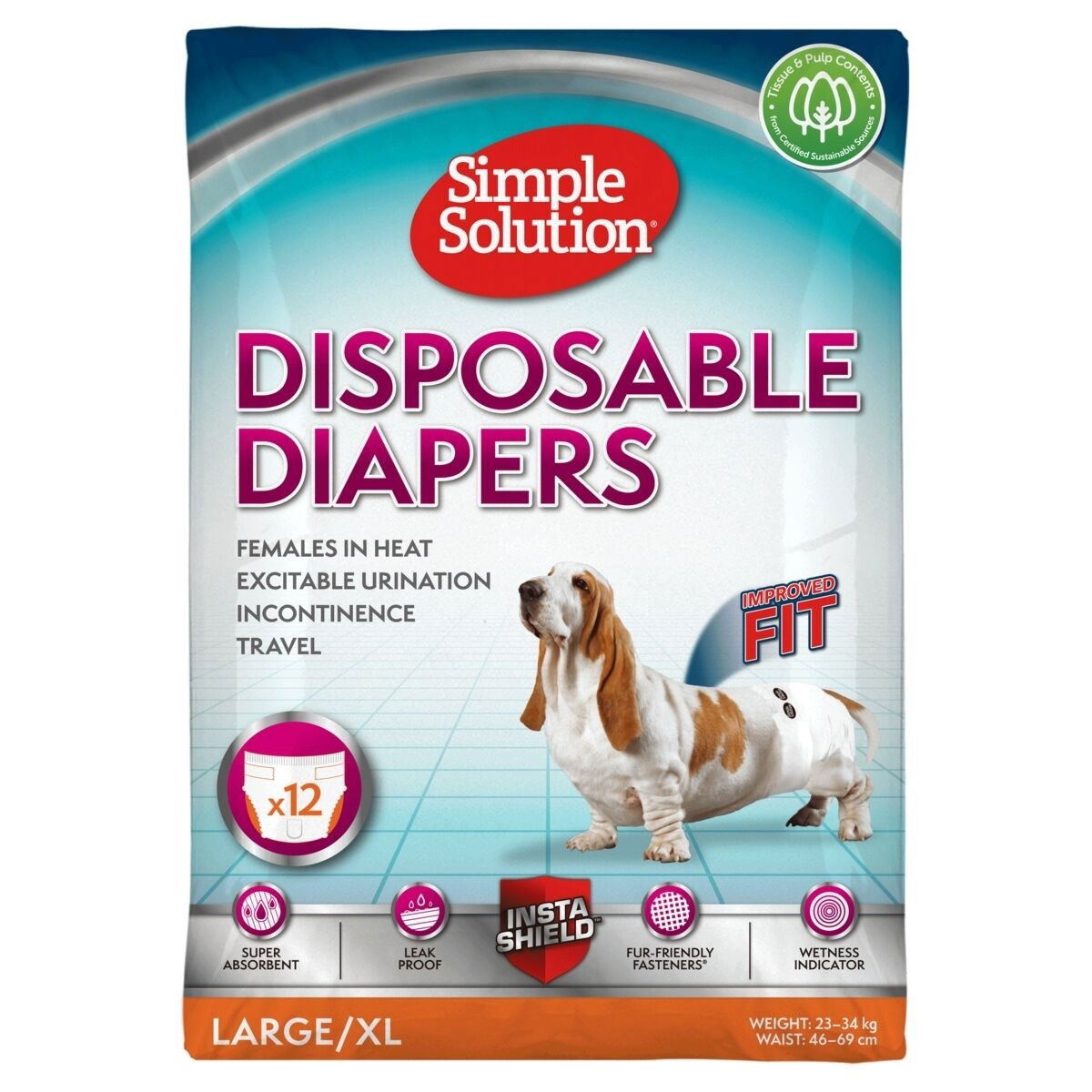Simple Solution Disposable Diapers 12pcs