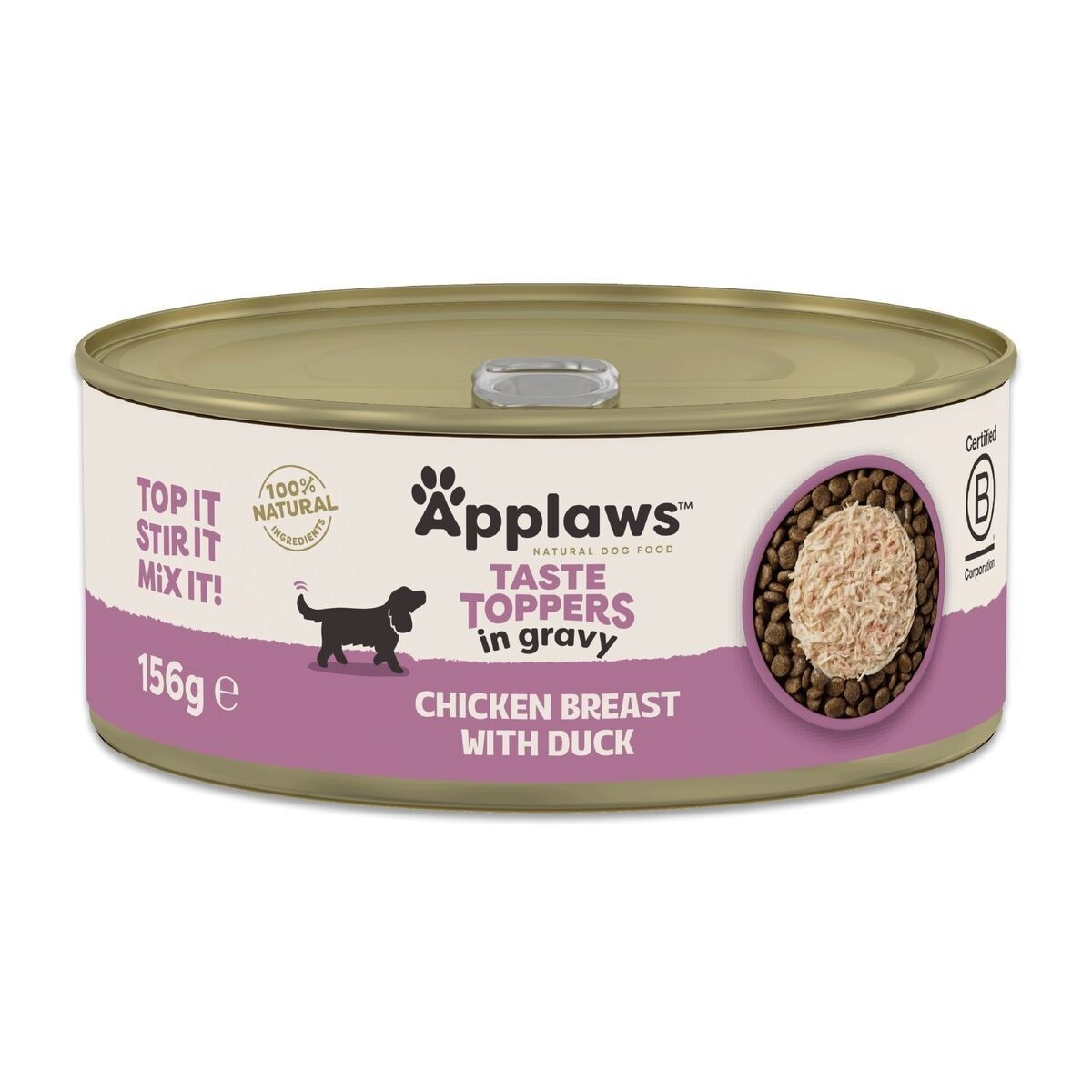Applaws Taste Toppers chicken breast with duck in gravy tin