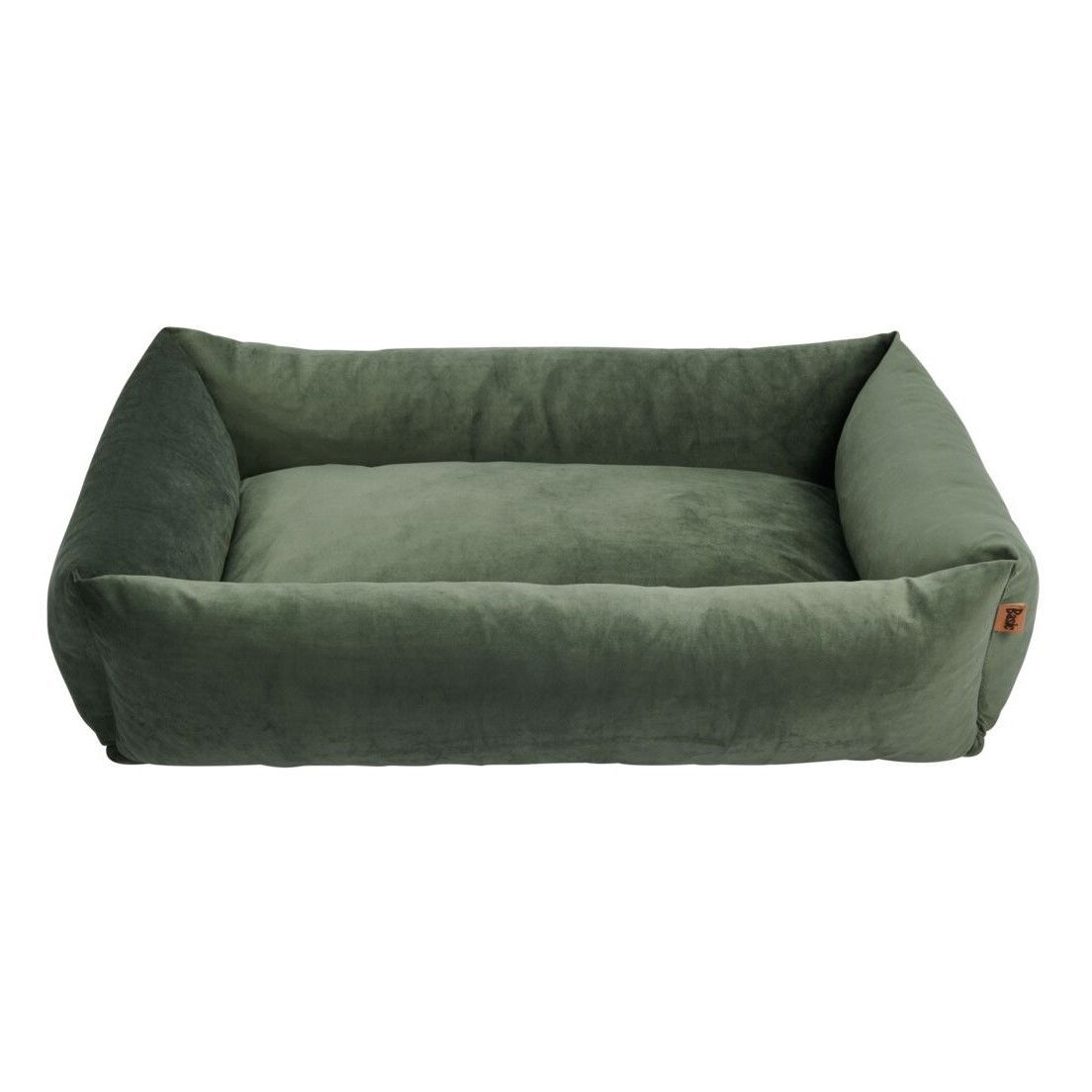 Basic WellB orthopedic velvet bed moss green