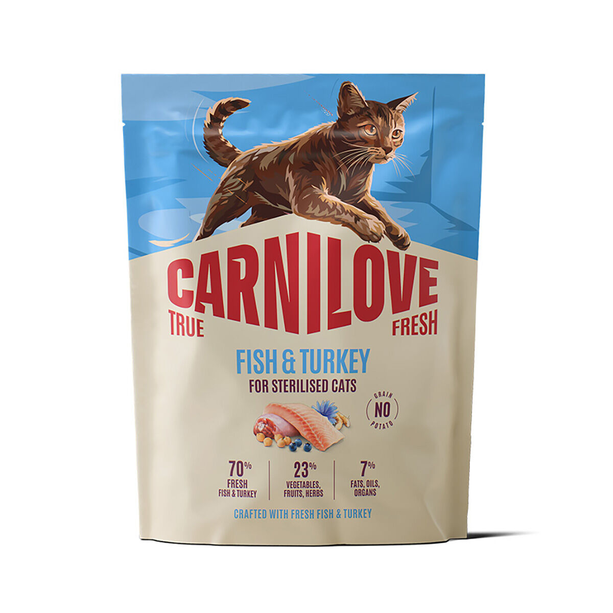 CARNILOVE TRUE FRESH cat dry fish & turkey for sterilised adult all breeds