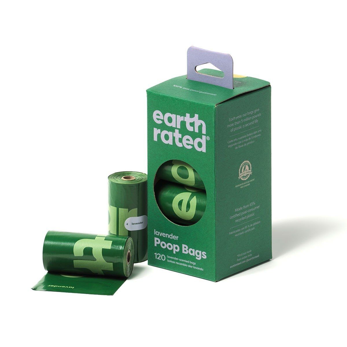 Earth Rated PCR Waste Bags 8x15 Lavender