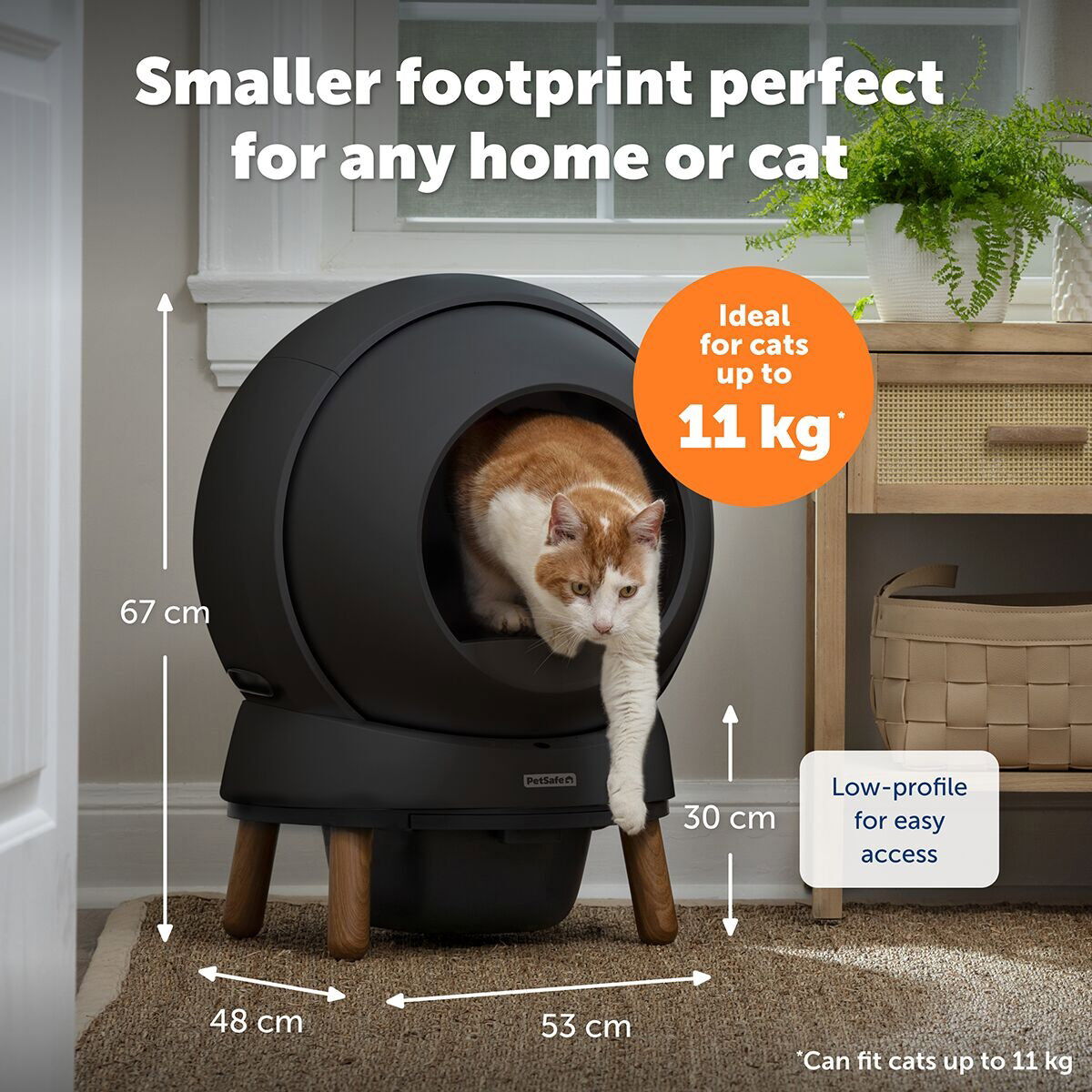 PetSafe SmartSpin Self-Cleaning Litter Box, Black